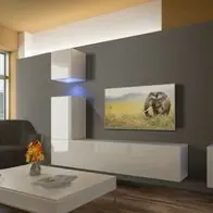 AN15 1B Möbel Wohnzimmer Wohnwand Mediawand Wohnschrank Schrankwand Regal Farbauswahl Super-Preis