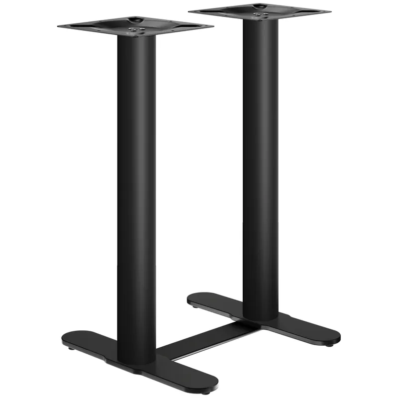 Kostenloser Versand CURVED | Bistro Doppel Stehtischgestell | Schwarz | Höhe: 104 cm | Säule: Ø 9,5 cm | Fuß: L 58 cm | + Verbinder
