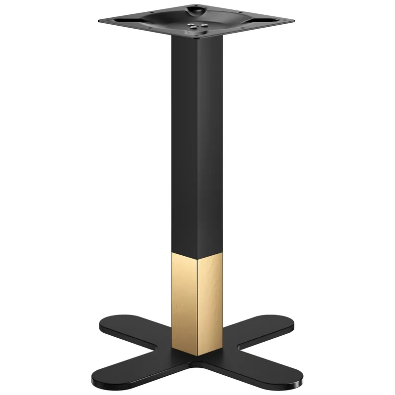 CURVED | Bistro Tischgestell | Gold/Schwarz | Höhe: 71 cm | Säule: 8 x 8 cm | Fuß: Ø 58cm Top-Angebot