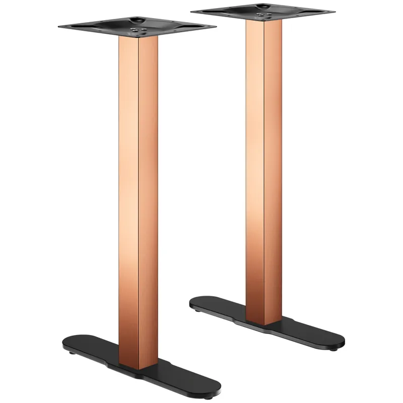 Expressversand CURVED | Bistro Doppel Stehtischgestell | Kupfer/Schwarz | Höhe: 104 cm | Säule: 8 x 8 cm | Fuß: L 58 cm