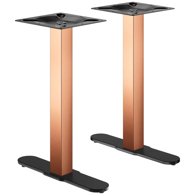 Angebot CURVED | Bistro Doppel Tischgestell | Kupfer/Schwarz | Höhe: 71 cm | Säule: 8 x 8 cm | Fuß: L 58 cm