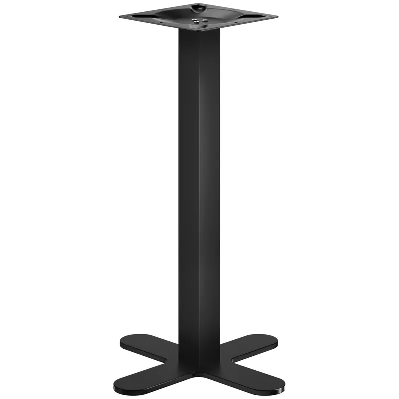 Schneller Versand CURVED | Bistro Stehtischgestell | Schwarz | Höhe: 104 cm | Säule: 8 x 8 cm | Fuß: Ø 58cm