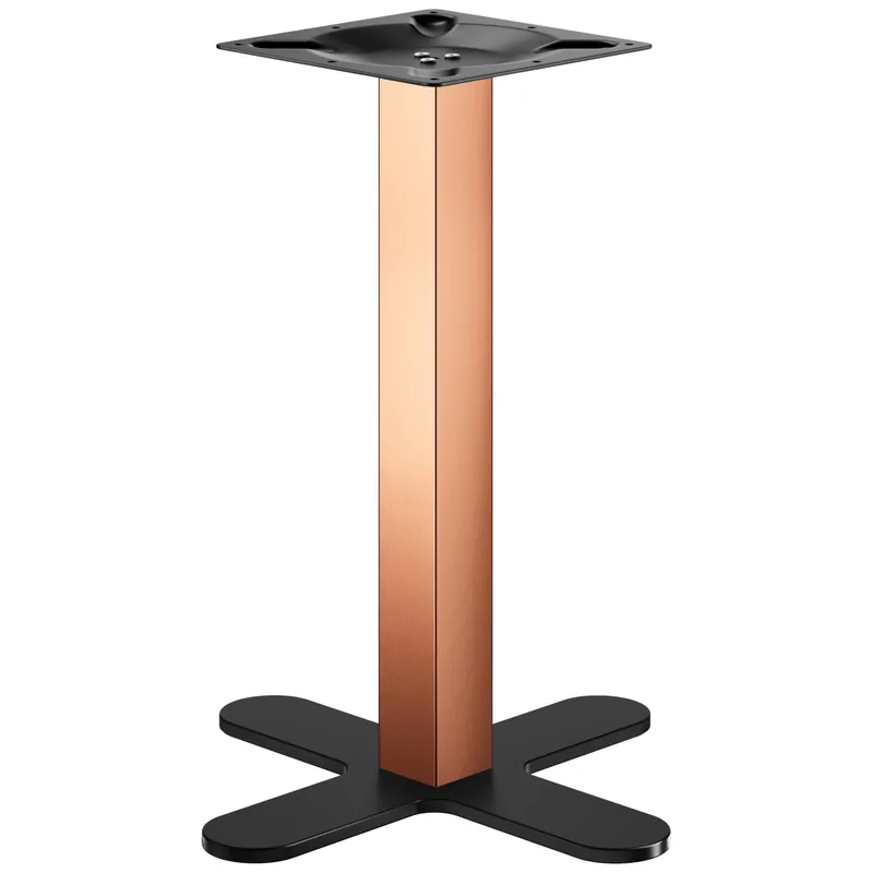 Garantierte Lieferung CURVED | Bistro Tischgestell | Kupfer/Schwarz | Höhe: 71 cm | Säule: 6 x 6 cm | Fuß: Ø 58cm