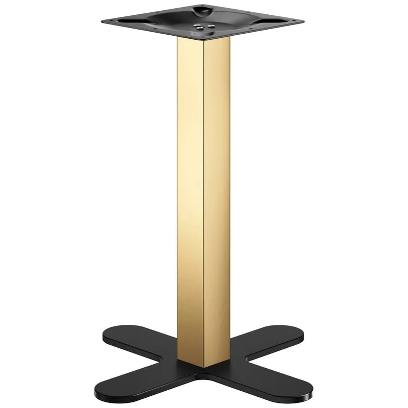 Gratis Versand CURVED | Bistro Tischgestell | Gold/Schwarz | Höhe: 71 cm | Säule: 6 x 6 cm | Fuß: Ø 58cm