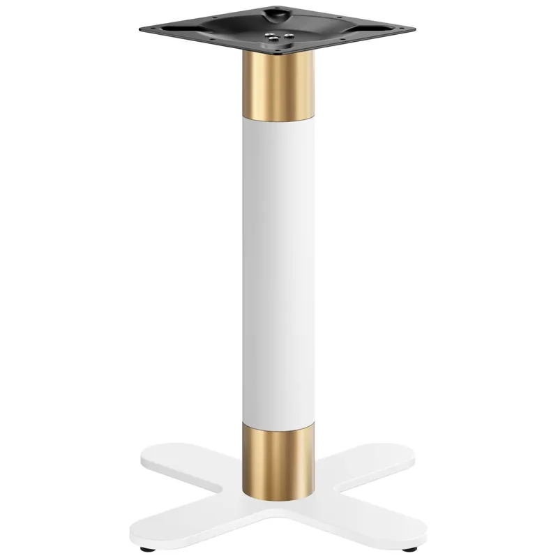 CURVED | Bistro Tischgestell | Gold/Weiß | Höhe: 71 cm | Säule: Ø 7,6 cm | Fuß: Ø 58cm Preis Gesenkt