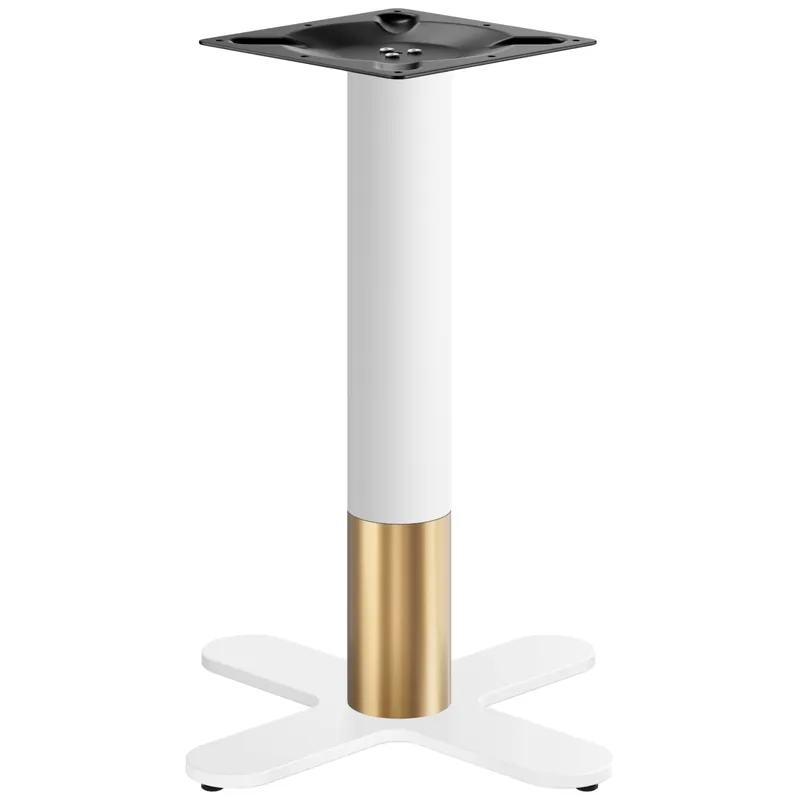 CURVED | Bistro Tischgestell | Gold/Weiß | Höhe: 71 cm | Säule: Ø 7,6 cm | Fuß: Ø 58cm Neuheit