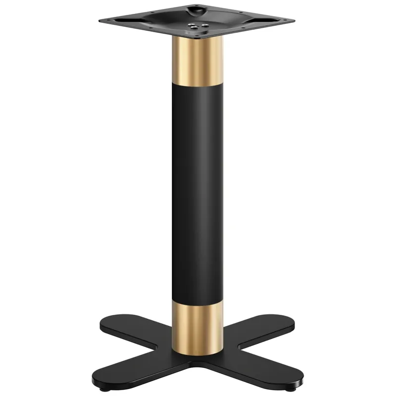 Neue Ware CURVED | Bistro Tischgestell | Gold/Schwarz | Höhe: 71 cm | Säule: Ø 7,6 cm | Fuß: Ø 58cm