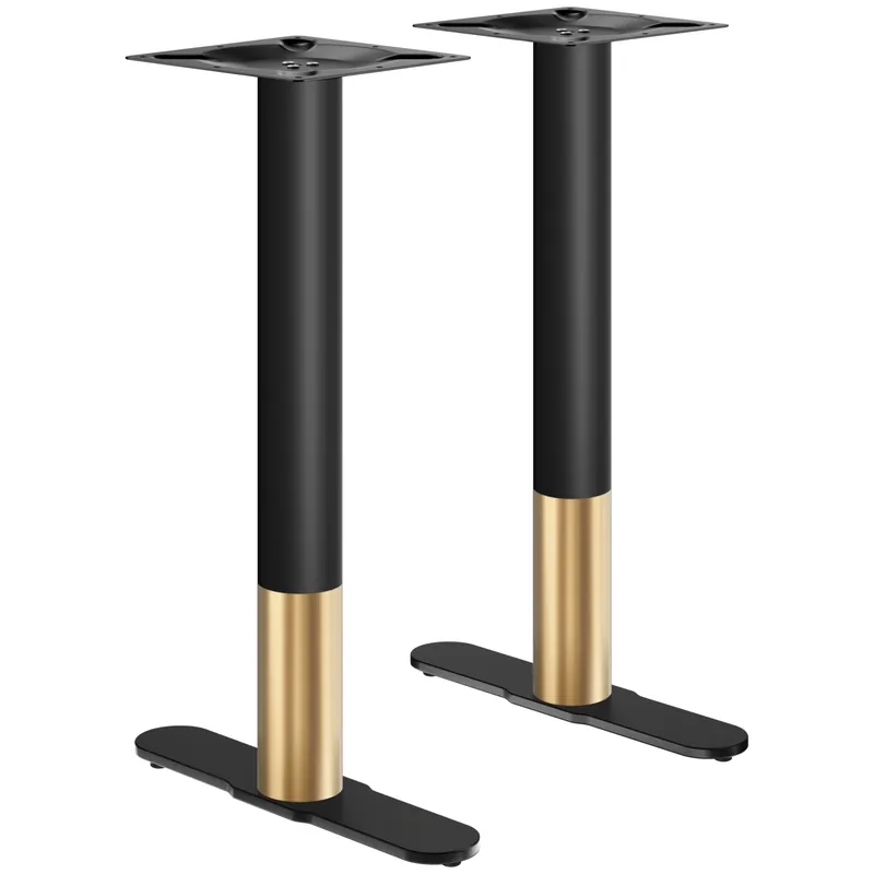 CURVED | Bistro Doppel Stehtischgestell | Gold/Schwarz | Höhe: 104 cm | Säule: Ø 7,6 cm | Fuß: L 58 cm Top-Preis