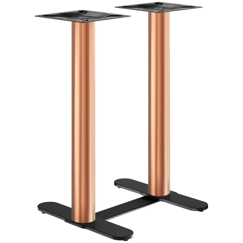 CURVED | Bistro Doppel Stehtischgestell | Kupfer/Schwarz | Höhe: 104 cm | Säule: Ø 7,6 cm | Fuß: L 58 cm | + Verbinder Mega-Angebot