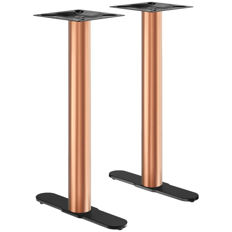 Must-Have CURVED | Bistro Doppel Stehtischgestell | Kupfer/Schwarz | Höhe: 104 cm | Säule: Ø 7,6 cm | Fuß: L 58 cm