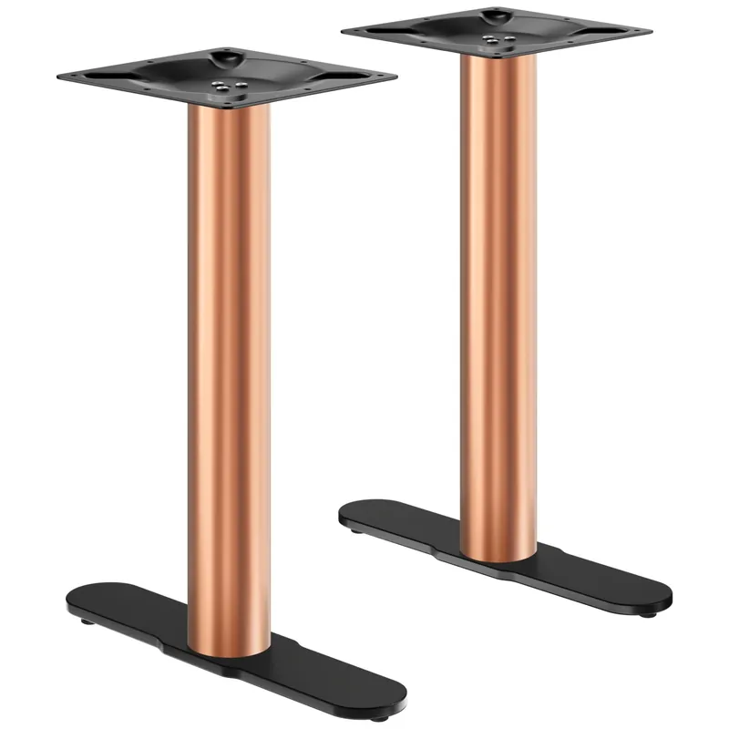 CURVED | Bistro Doppel Tischgestell | Kupfer/Schwarz | Höhe: 71 cm | Säule: Ø 7,6 cm | Fuß: L 58 cm Versand Am Gleichen Tag