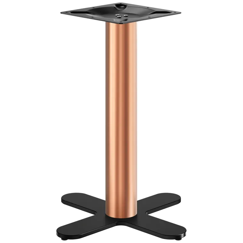 Geprüft CURVED | Bistro Tischgestell | Kupfer/Schwarz | Höhe: 71 cm | Säule: Ø 7,6 cm | Fuß: Ø 58cm