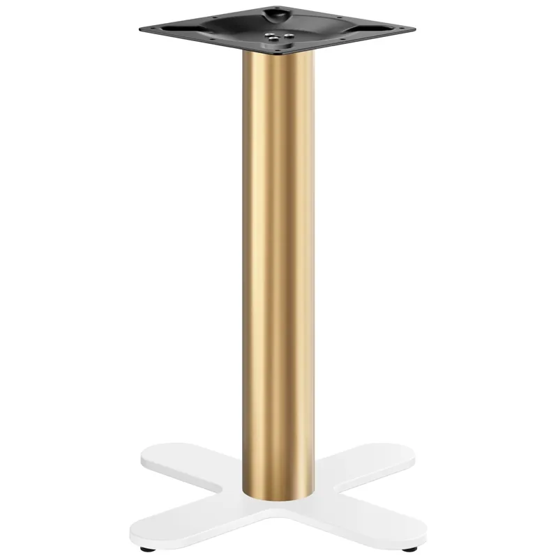 Meistverkauft CURVED | Bistro Tischgestell | Gold/Weiß | Höhe: 71 cm | Säule: Ø 7,6 cm | Fuß: Ø 58cm