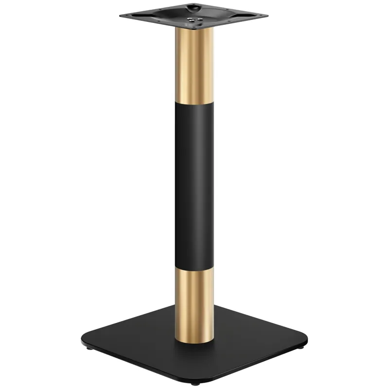 Angebot OVAL | Bistro Stehtischgestell | Gold/Schwarz | Höhe: 104 cm | Säule: Ø 7,6 cm | Bodenplatte: 50 x 50cm