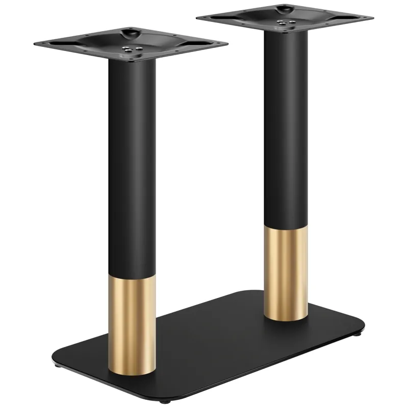 OVAL | Bistro Doppel Tischgestell | Gold/Schwarz | Höhe: 71 cm | Säule: Ø 7,6 cm | Bodenplatte: 40 x 70cm Neu Im Sortiment