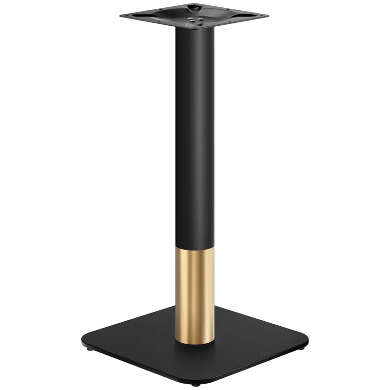 OVAL | Bistro Stehtischgestell | Gold/Schwarz | Höhe: 104 cm | Säule: Ø 7,6 cm | Bodenplatte: 50 x 50cm Neue Kollektion