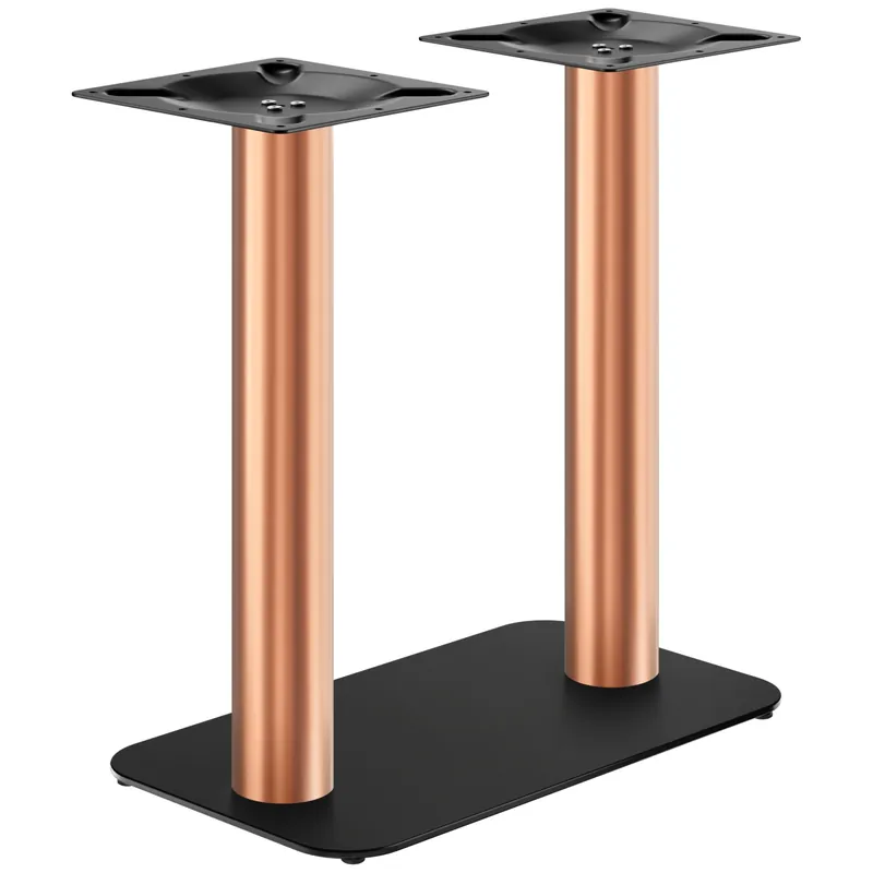 Billig OVAL | Bistro Doppel Tischgestell | Kupfer/Schwarz | Höhe: 71 cm | Säule: Ø 7,6 cm | Bodenplatte: 40 x 70cm