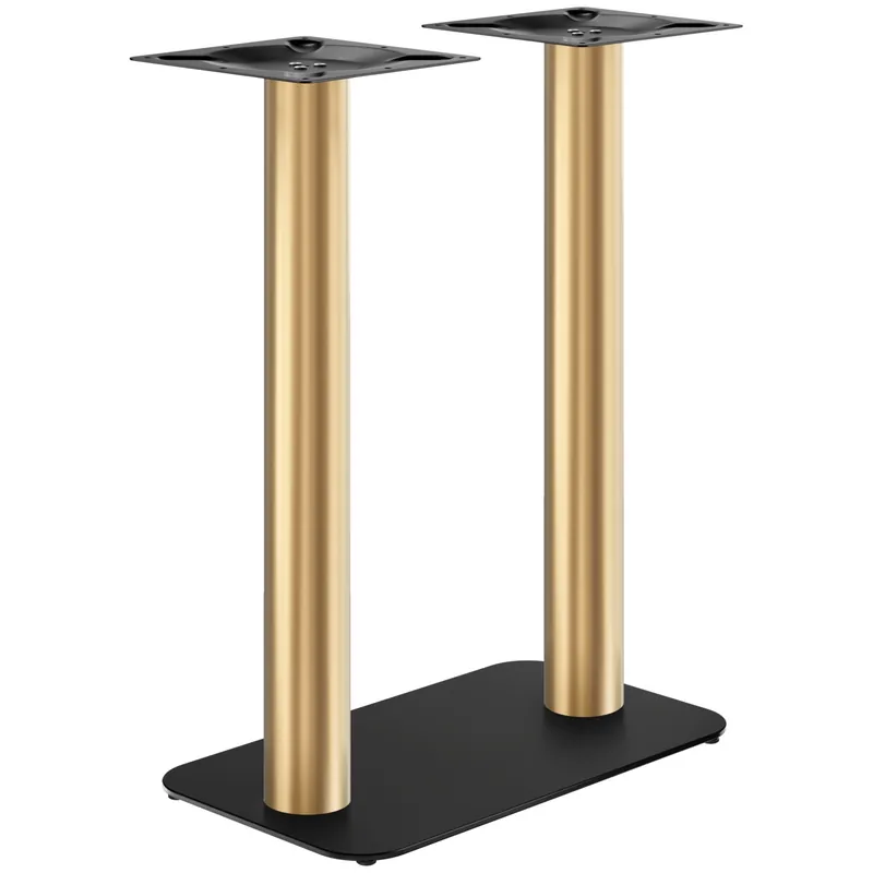 OVAL | Bistro Doppel Stehtischgestell | Gold/Schwarz | Höhe: 104 cm | Säule: Ø 7,6 cm | Bodenplatte: 40 x 70cm Saisonangebot