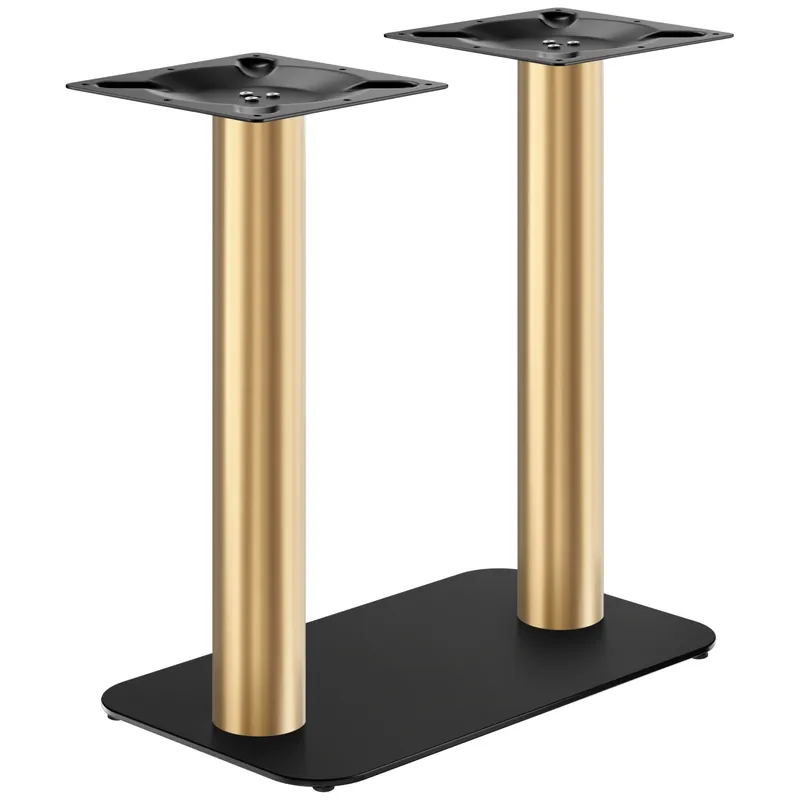 OVAL | Bistro Doppel Tischgestell | Gold/Schwarz | Höhe: 71 cm | Säule: Ø 7,6 cm | Bodenplatte: 40 x 70cm Knallerangebot