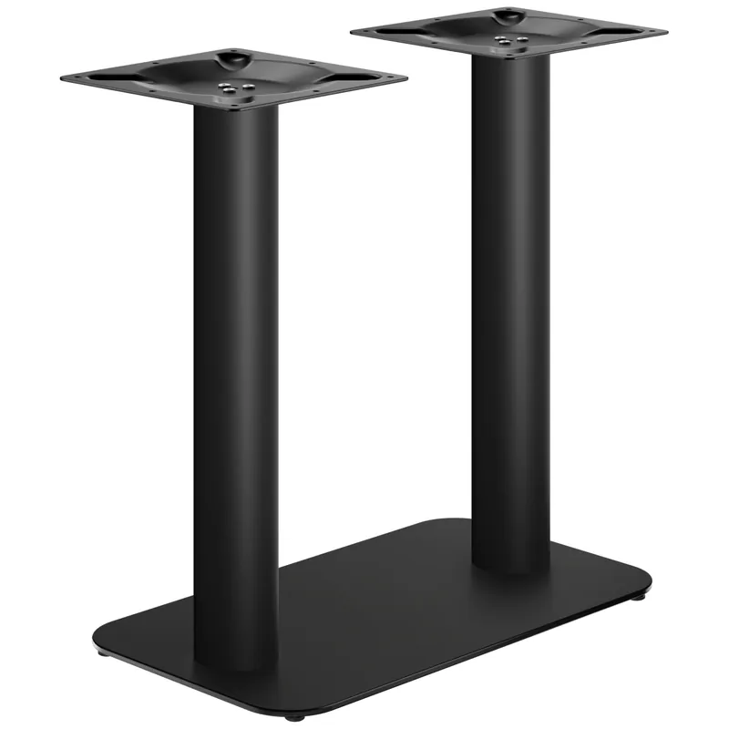 Meistverkauft OVAL | Bistro Doppel Tischgestell | Schwarz | Höhe: 71 cm | Säule: Ø 7,6 cm | Bodenplatte: 40 x 70cm