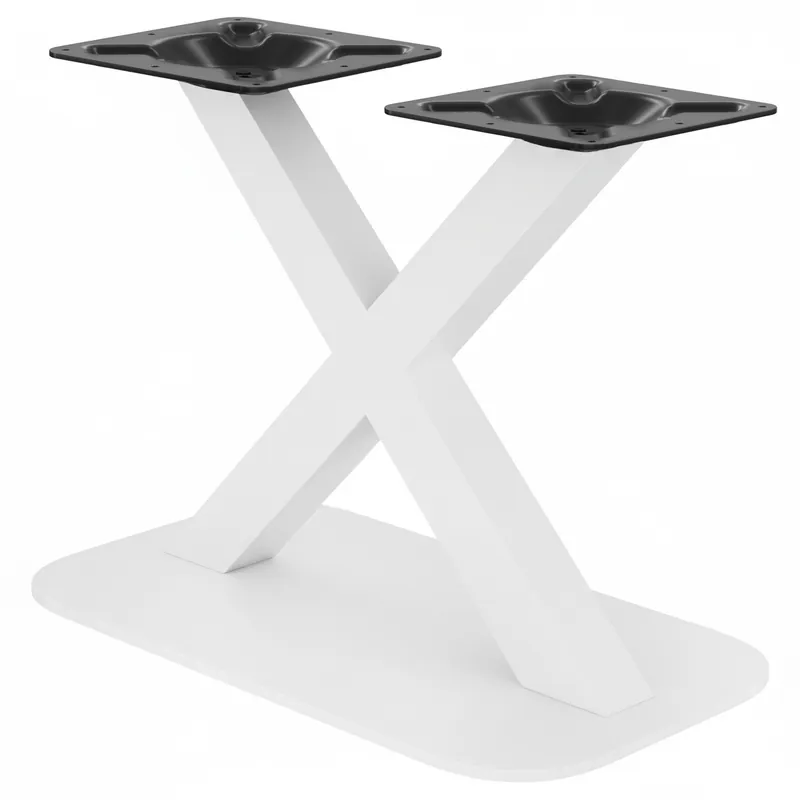 OVAL X | Bistro Tischgestell | Weiß | Höhe: 71 cm | Säule: 6 x 6 cm | Fuß: 40 x 70 cm Beliebt