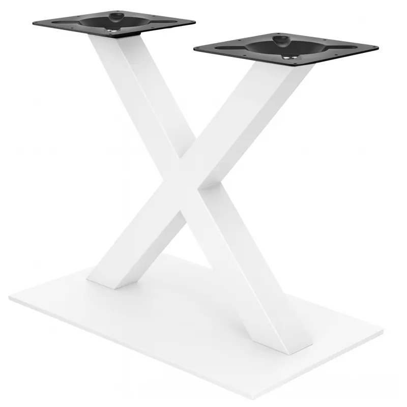 Begrenztes Angebot MADRID X | Bistro Tischgestell | Weiß | Höhe: 71 cm | Säule: 6 x 6 cm | Fuß: 40 x 70 cm