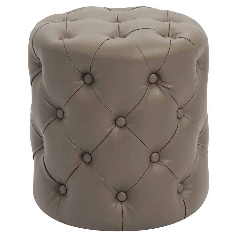 CUBO | Bistro Sitzwürfel | Taupe | Leder | Chesterfield | Ø 42 cm Saisonangebot