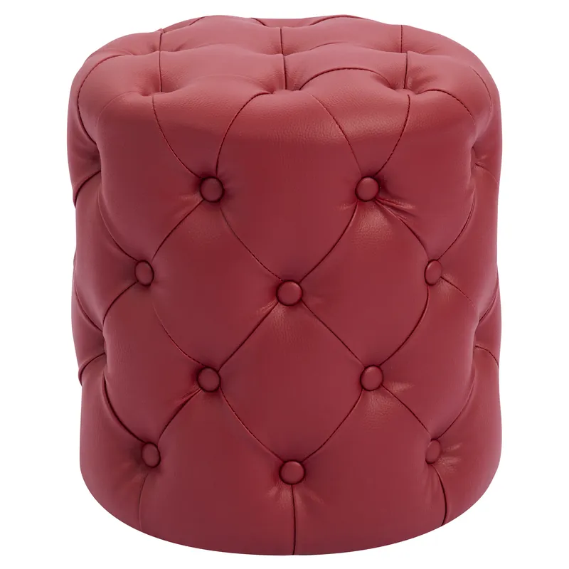 Finale Aktion CUBO | Bistro Sitzwürfel | Rot | Leder | Chesterfield | Ø 42 cm