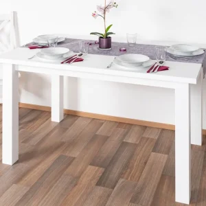 Abverkauf Esstisch Kiefer Massivholz Junco 240C (eckig), Weiß, 100 x 160 cm, große Tischplatte, viel Ablagefläche, 4 stabile Standbeine, einfache Montage