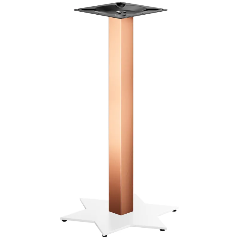 Kracherpreis STAR | Bistro Stehtischgestell | Kupfer/Weiß | Höhe: 105 cm | Säule: 8 x 8 cm | Fuß: Ø 50 cm