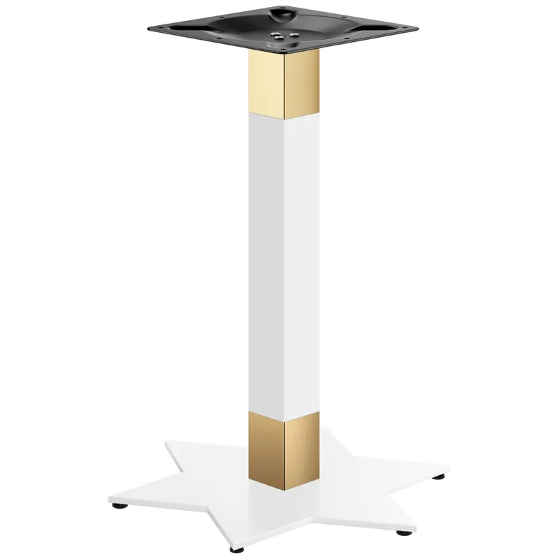 Sale STAR | Bistro Tischgestell | Gold/Weiß | Höhe: 72 cm | Säule: 6 x 6 cm | Fuß: Ø 50 cm