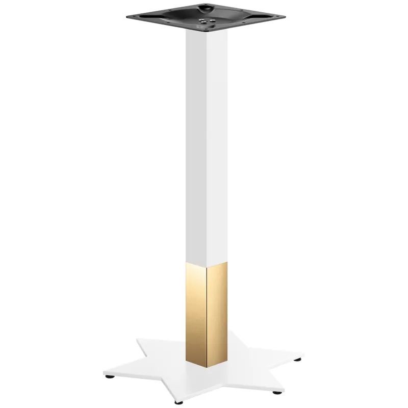 Aktuell STAR | Bistro Stehtischgestell | Gold/Weiß | Höhe: 105 cm | Säule: 8 x 8 cm | Fuß: Ø 50 cm