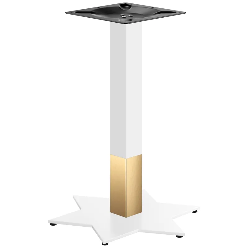Billig STAR | Bistro Tischgestell | Gold/Weiß | Höhe: 72 cm | Säule: 8 x 8 cm | Fuß: Ø 50 cm
