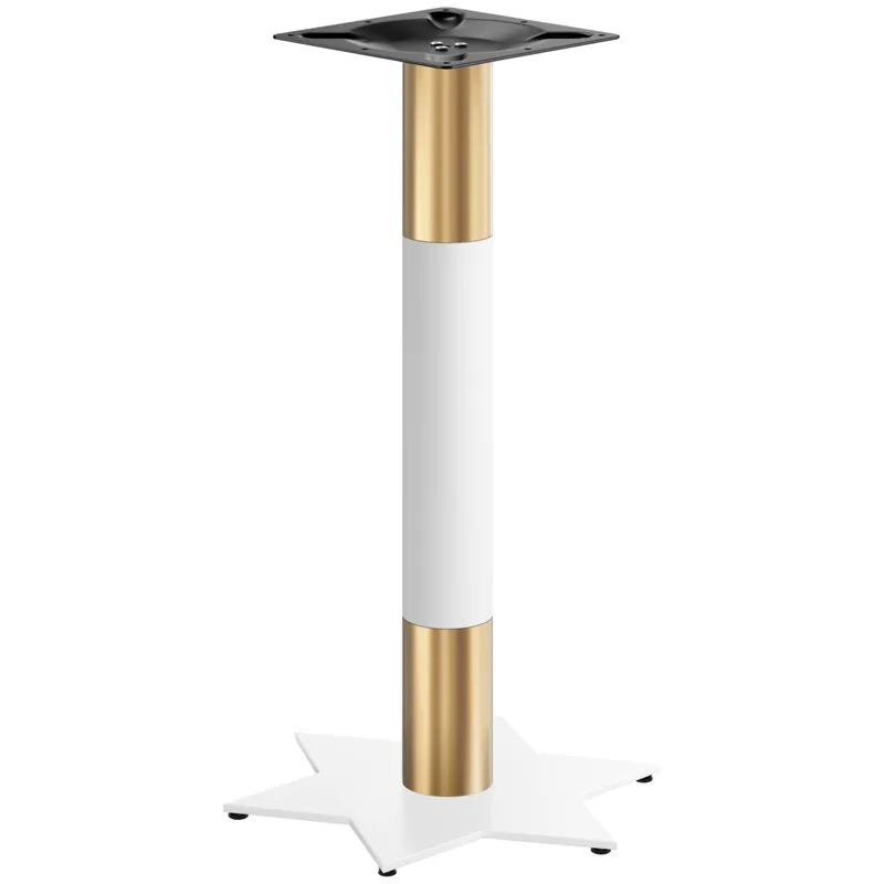 STAR | Bistro Stehtischgestell | Gold/Weiß | Höhe: 105 cm | Säule: Ø 7,6 cm | Fuß: Ø 50 cm Garantierte Lieferung