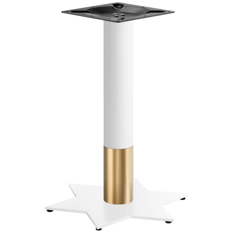 Bestseller STAR | Bistro Tischgestell | Gold/Weiß | Höhe: 72 cm | Säule: Ø 7,6 cm | Fuß: Ø 50 cm