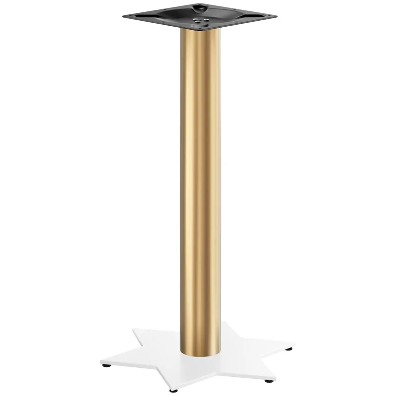STAR | Bistro Stehtischgestell | Gold/Weiß | Höhe: 105 cm | Säule: Ø 7,6 cm | Fuß: Ø 50 cm Sofort Bestellen