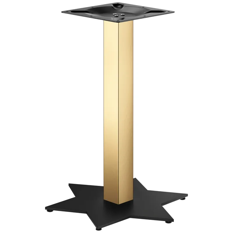 STAR | Bistro Tischgestell | Gold/Schwarz | Höhe: 72 cm | Säule: 6 x 6 cm | Fuß: Ø 50 cm Bestpreis
