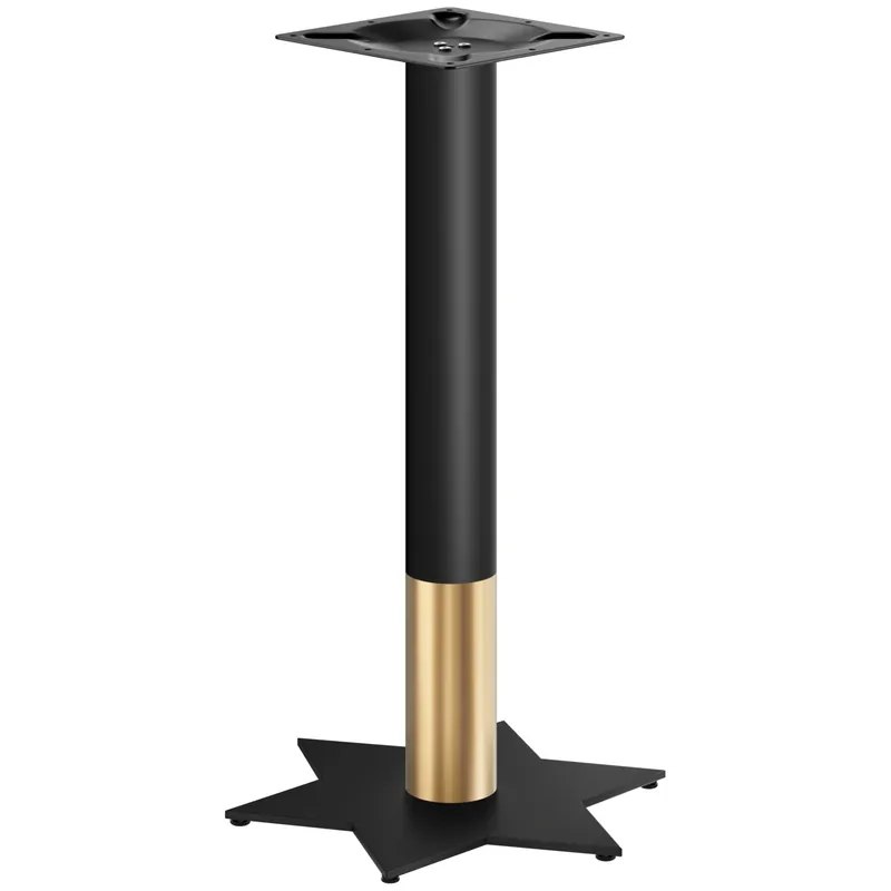 STAR | Bistro Stehtischgestell | Gold/Schwarz | Höhe: 105 cm | Säule: Ø 7,6 cm | Fuß: Ø 50 cm Begrenztes Angebot