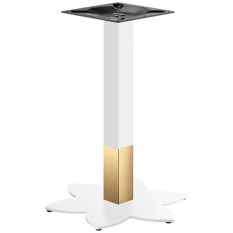 Echt LOTUS | Bistro Tischgestell | Gold/Weiß | Höhe: 72 cm | Säule: 6 x 6 cm | Fuß: Ø 50 cm