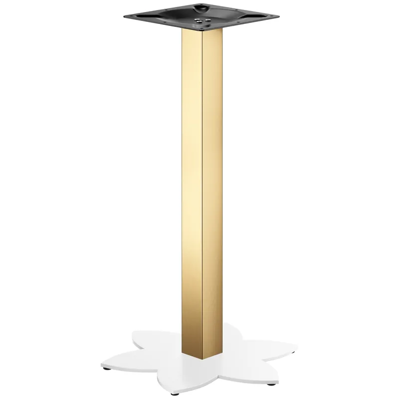 Kostenfreie Lieferung LOTUS | Bistro Stehtischgestell | Gold/Weiß | Höhe: 105 cm | Säule: 8 x 8 cm | Fuß: Ø 50 cm