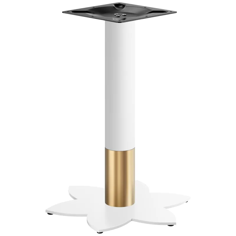 Nur Heute LOTUS | Bistro Tischgestell | Gold/Weiß | Höhe: 72 cm | Säule: Ø 7,6 cm | Fuß: Ø 50 cm