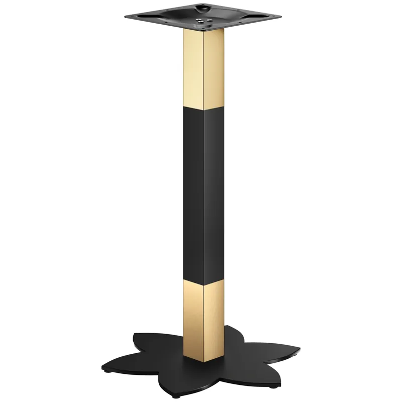 Rabatt LOTUS | Bistro Stehtischgestell | Gold/Schwarz | Höhe: 105 cm | Säule: 8 x 8 cm | Fuß: Ø 50 cm