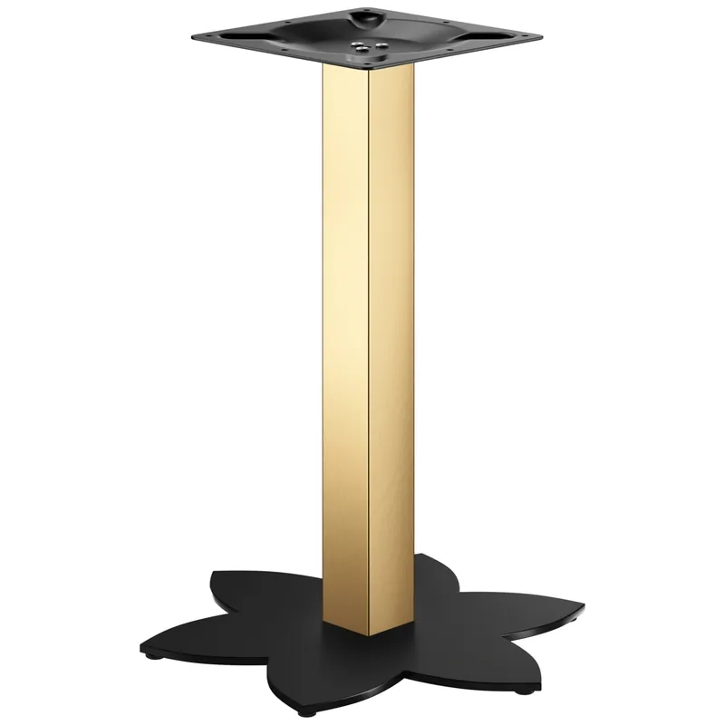 Kostenloser Rückversand LOTUS | Bistro Tischgestell | Gold/Schwarz | Höhe: 72 cm | Säule: 8 x 8 cm | Fuß: Ø 50 cm