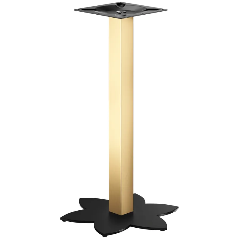 Highlight LOTUS | Bistro Stehtischgestell | Gold/Schwarz | Höhe: 105 cm | Säule: 6 x 6 cm | Fuß: Ø 50 cm