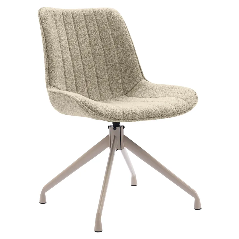 Super-Preis EMILY | Hotel Stuhl | Teddystoff | Beige | Drehfuß