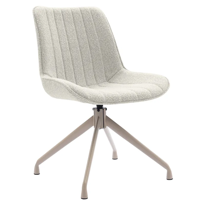 Preis Gesenkt EMILY | Hotel Stuhl | Teddystoff | Creme | Drehfuß