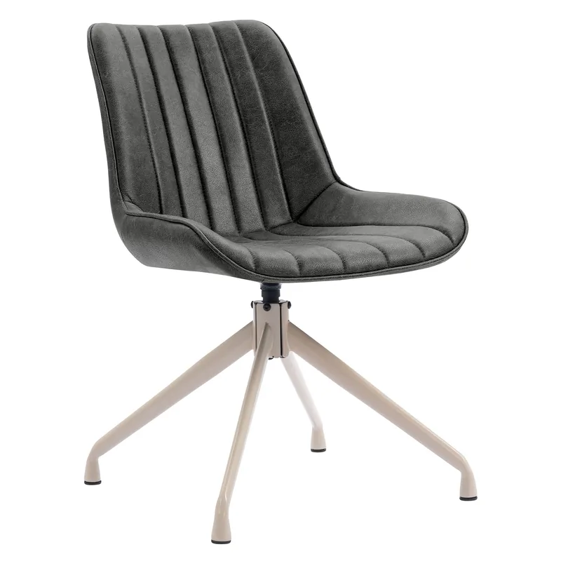 Meistverkauft EMILY | Hotel Stuhl | Leder | Schwarz | Drehfuß