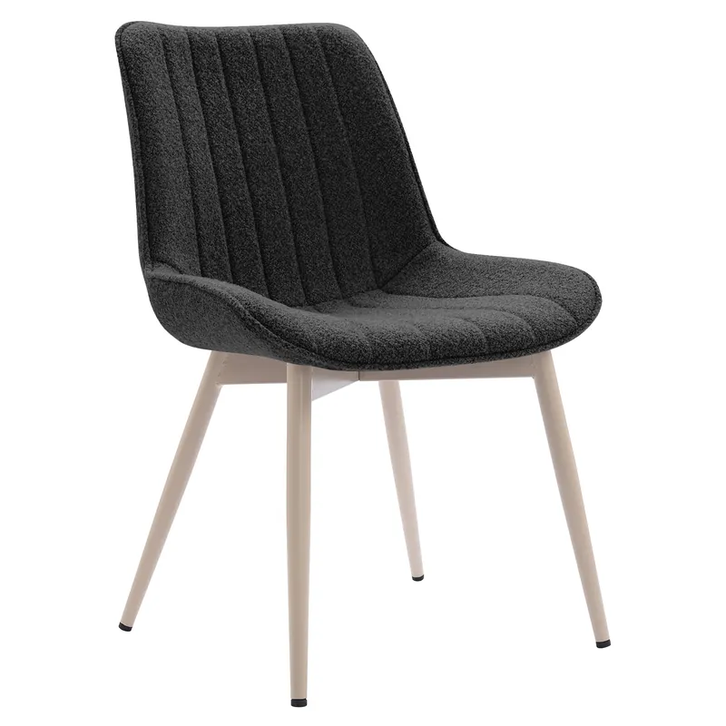 Meistverkauft EMILY | Hotel Stuhl | Teddystoff | Dunkel Grau