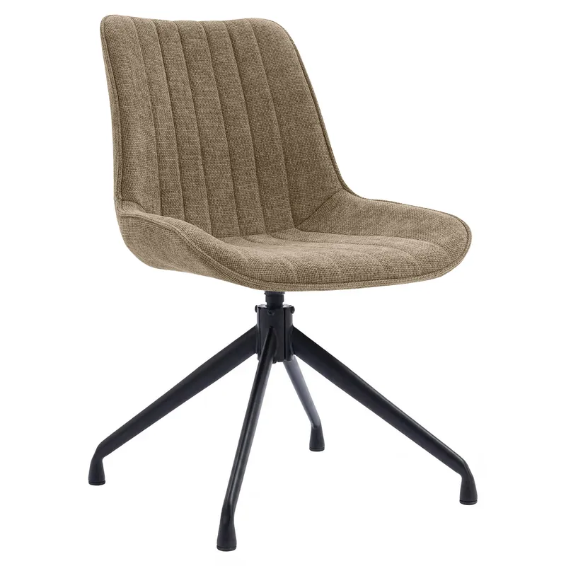 EMILY | Hotel Stuhl | Stoff/Textil | Taupe | Drehfuß Echt