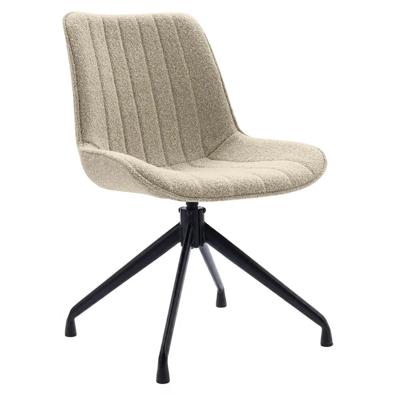 Letzte Chance EMILY | Hotel Stuhl | Teddystoff | Beige | Drehfuß